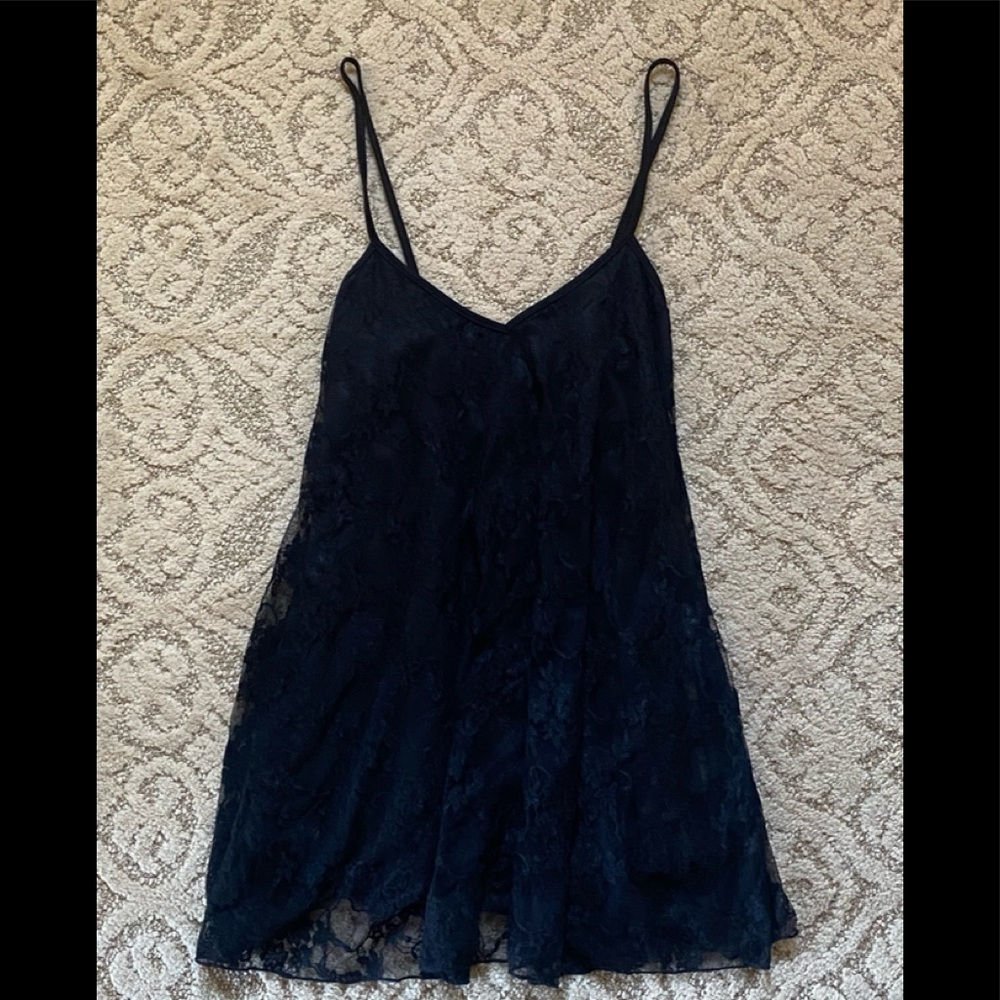 Nicolette black lace babydoll top size Small